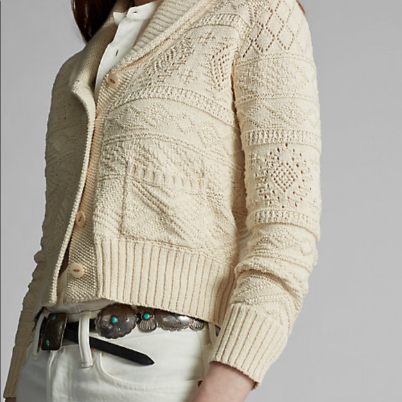 RRL Cropped Cotton-Silk Cardigan - Picture 3 of 5